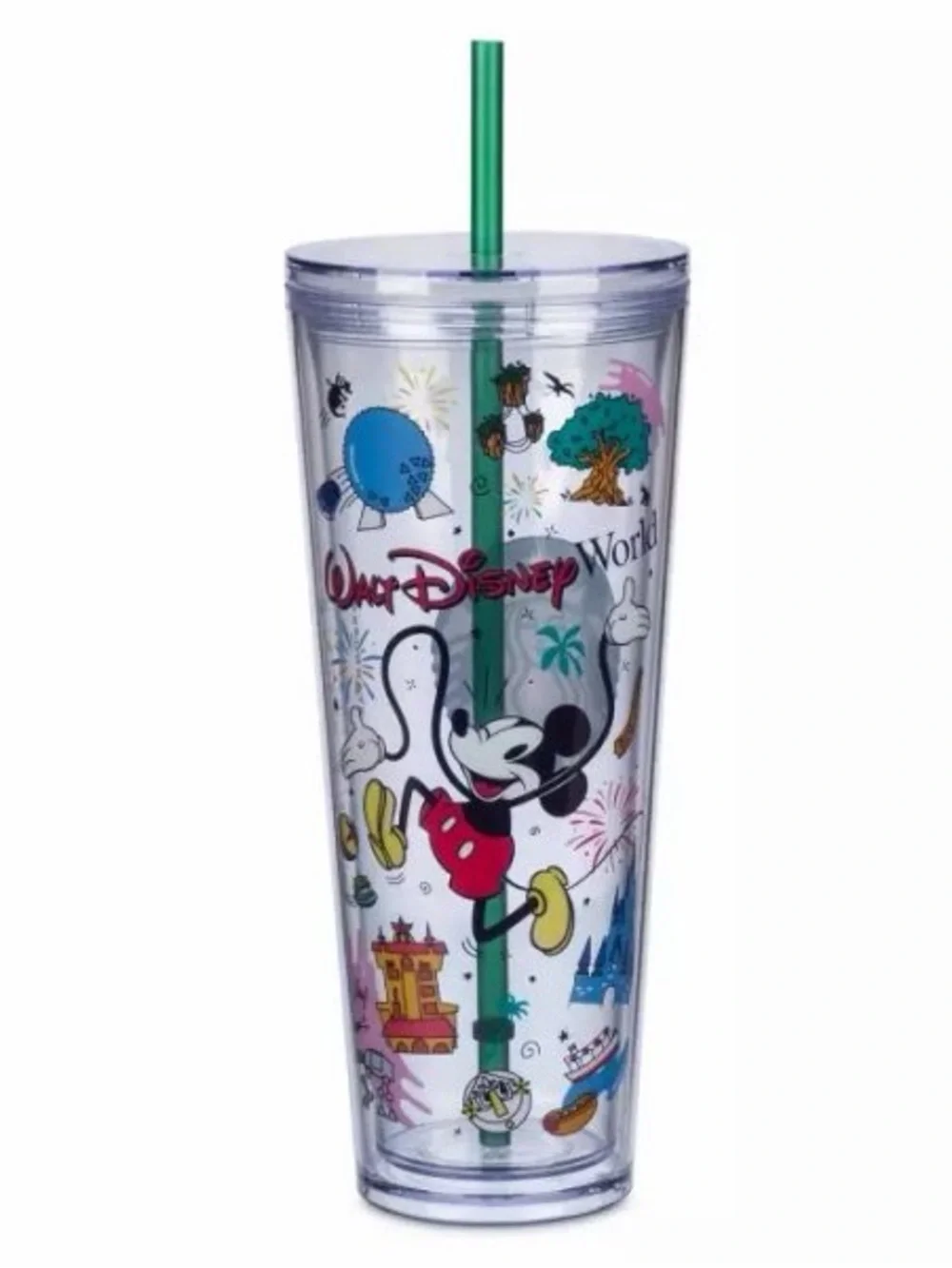 Disney Mickey Mouse Clear Tumbler with Green Straw